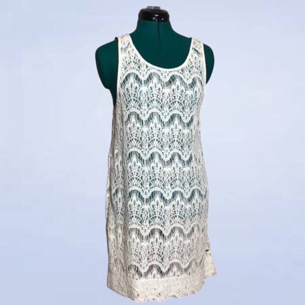 Ripcurl White‎ Crochet Swimsuit Coverup Dress - Size Medium